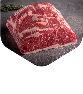 Ein rohes Stück vom Roastbeef 