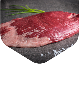 Ein rohes Flank Steak 