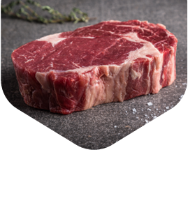 Ein rohes Stück vom Rin Eye Steak