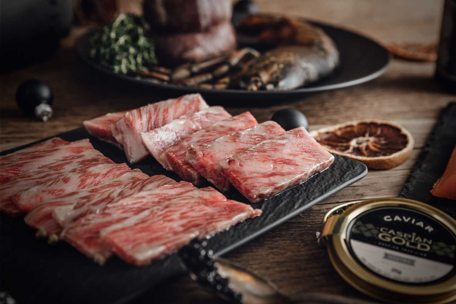 Feinstes Kobe Fleisch und Kaviar